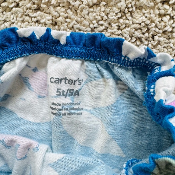 Carter's Toddler girl Floral Smocked Top Summer Peplum Floral Blouse Size 5T - Picture 4 of 9